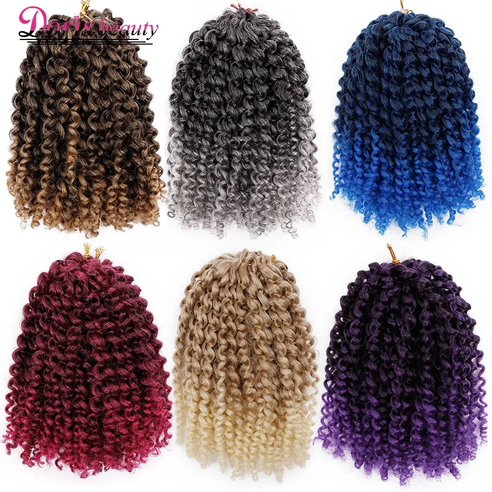 

Curly Crochet Hair Marley Braid Hair 8'' 12'' Ombre Braiding Hair Extensions Synthetic Crochet Braids Grey Black Brown
