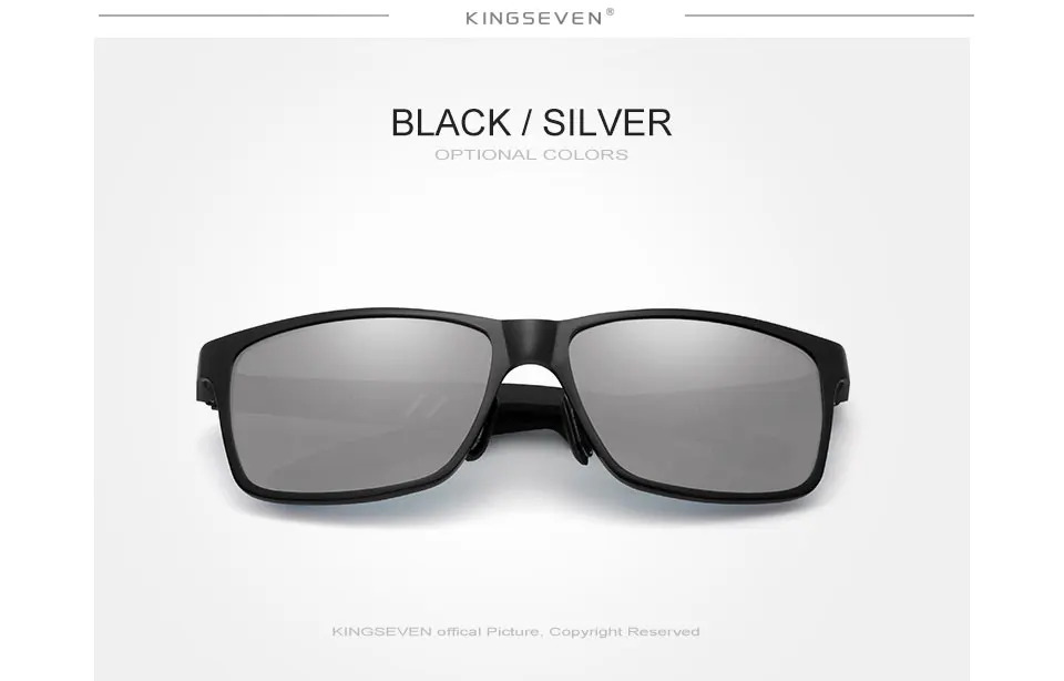 KINGSEVEN Brand Men's Glasses Square Polarized Sunglasses UV400 Lens Eyewear Accessories Male Sun Glasses For Men/Women