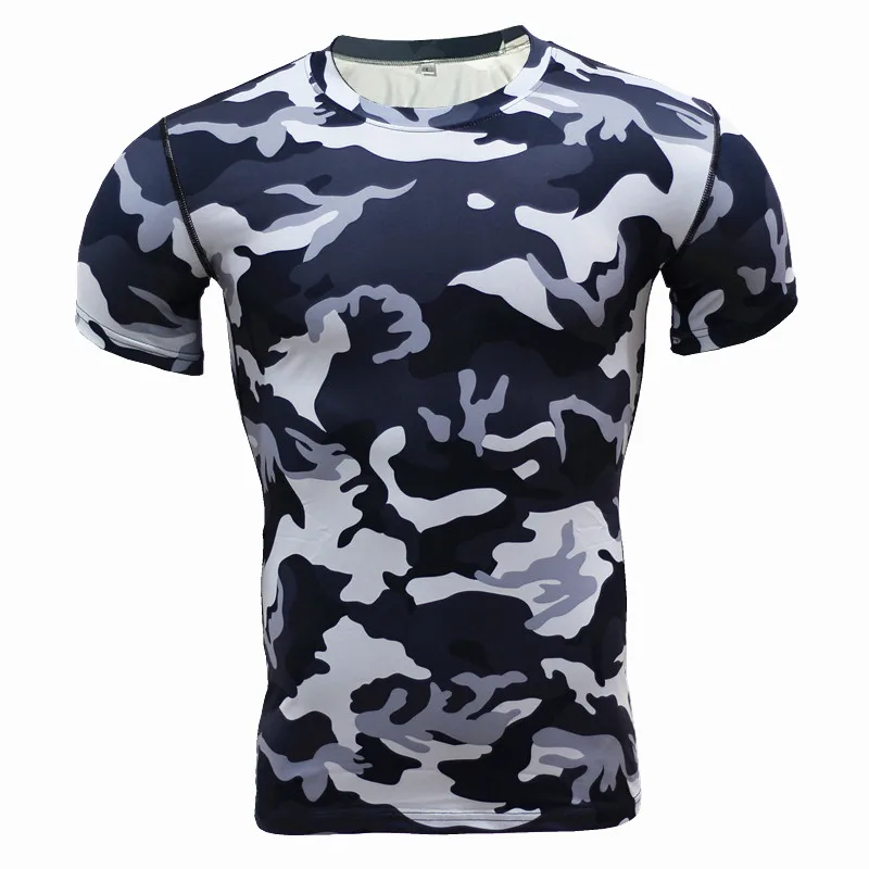 

New 2017 Base Layer Camouflage T Shirt Fitness Tights Quick Dry Camo T Shirts Tops & Tees Training Compression Shirt