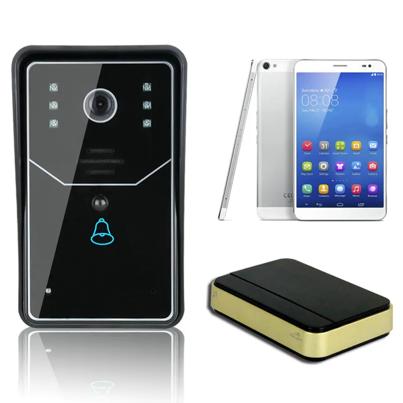 Free shipping Access Control Touch Keypad WiFi DoorBell Wireless Video Door Phone Home Intercom System IR RFID Camera WIFI001 ennio touch key wireless video door phone wifi doorbell wifi intercom home intercom system ir camera