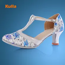KULLA new arrival hot sale heel ballroom tango latin dance shoes for women dancing salsa shoes high-heeled adult soft outsole