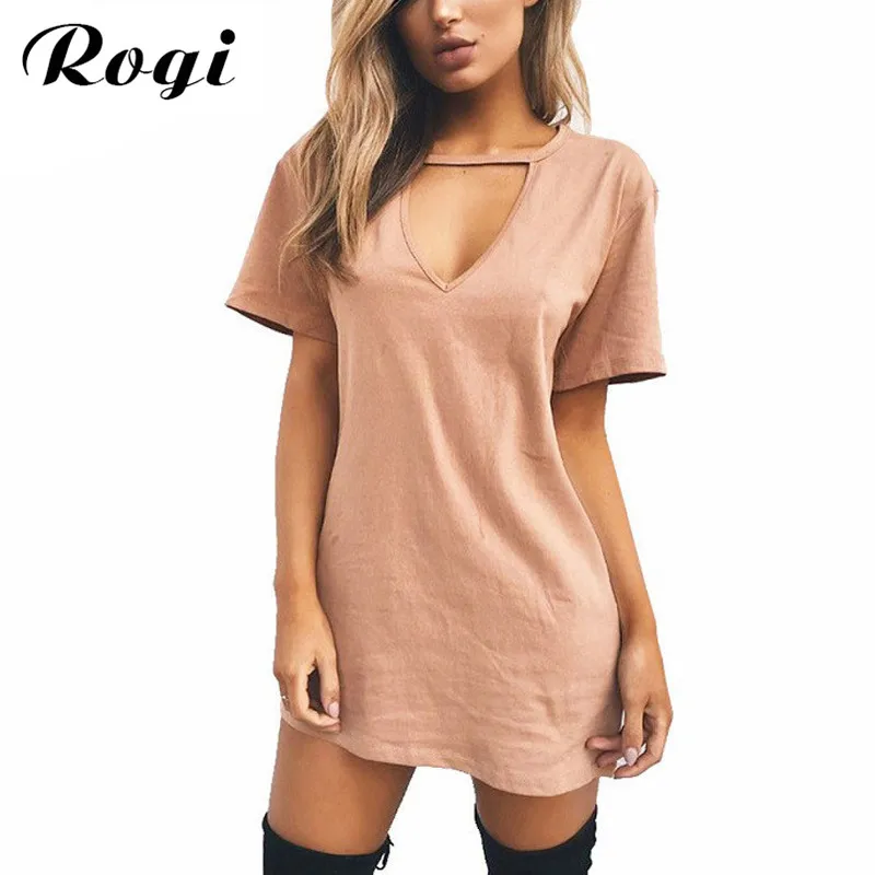 deep v neck shirt dress