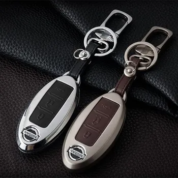 

Alloy & Leather Car key ring for Nissan Creative Auto key cover for Nissan Morano Trail Teana Qashqai Sunny Tiida Versa Key
