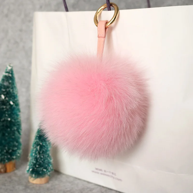 Moda Llavero 9 colores 10 cm Real Fox Fur Ball Llavero pompones de piel Llavero piel Pom Llavero para CharmBag colgante Moda Llavero 9 colores 10 cm Real Fox Fur Ball Llavero pompones de piel Llavero piel Pom Llavero para CharmBag colgante
