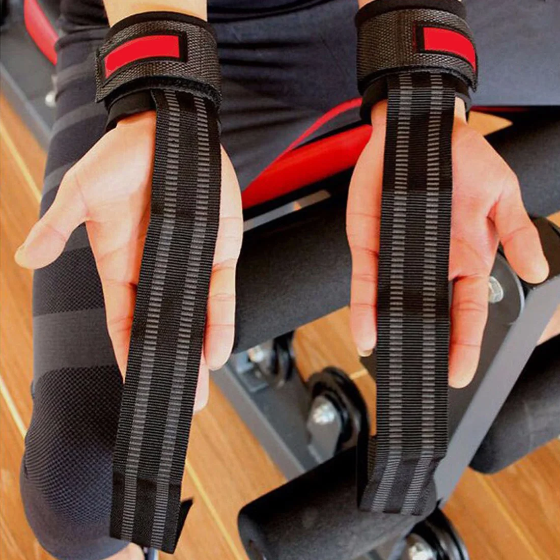 

Sale 2Pcs No-Slip Barbell Straps Wraps Hand with Wrist Support Thicken Gym Training Weight Lifting Gloves Bar Grip
