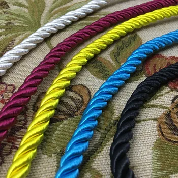 

5 Colors Twisted Rope Three strands of Inner Cotton Cord for Sofa Cushion Armchair Bag Decorative Accessories 9 mm diameter