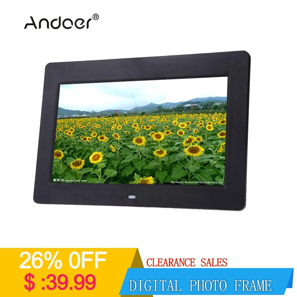 Andoer цифровая фоторамка 10 ''HD TFT-LCD 1024*600 с часами MP3 MP4 функция видеоплеера с удаленным рабочим столом