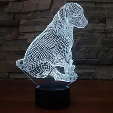 Собака настольная лампа оригинальная специальная продукция 3d Светодиодная лампа очаровательный рисунок для детей игрушки дистанционного сенсорного переключателя настольные лампы