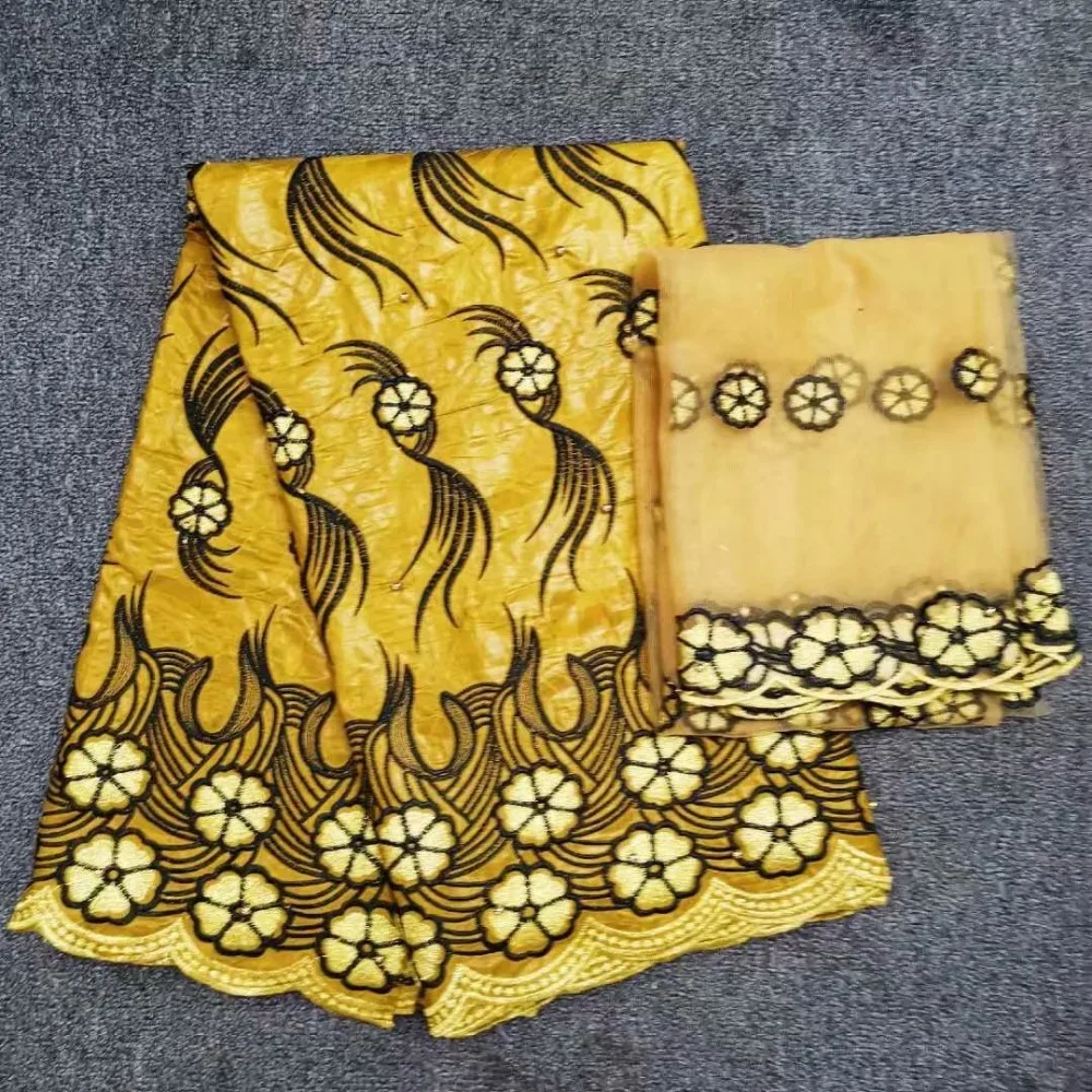 

Bazin riche getzner haute qualit lacet africain tissu lace fabric for wedding high quality 100%cotton 5+2yards/lot HL-15