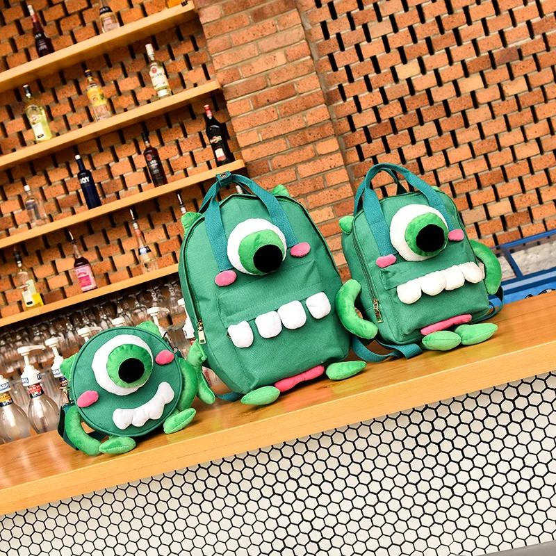 School Backpack Cartoon One eyed Monster Waterproof Women Cute Backpack