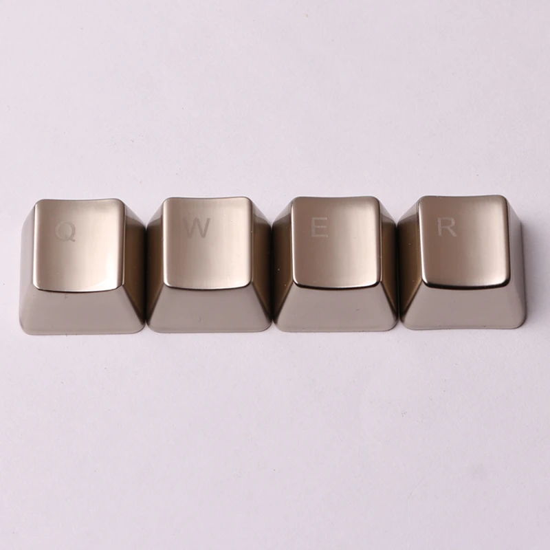 Металлические клавиши на клавиатуру QWER Keyset Золотой/Серебряный OEM профиль Cherry MX