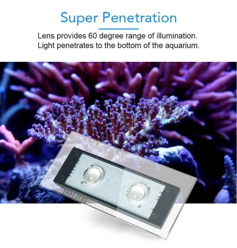 Морской Светодиодный светильник коралловый SPS LPS аквариум морской риф бак Белый Синий Chihiros короткий стиль
