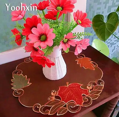 

HOT lace fabric Embroidery Drink Coaster table place mat cloth Cup mug holder placemat doilies Pad Christmas kitchen accessories