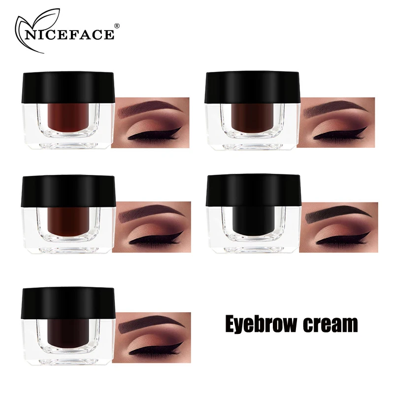 

NICEFACE Natural 5 Colors Waterproof Henna Eyebrows Enhancers Cream Pigments Makeup Black Brown Color Eye Brow Tattoo Gel