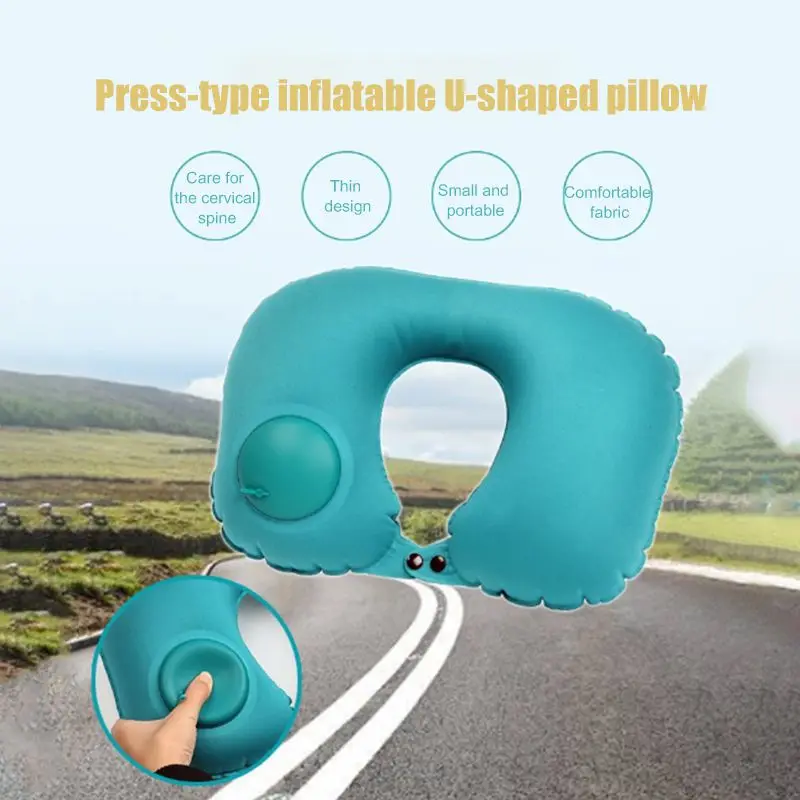

Press Inflatable U-shaped Outdoor Travel Siesta Health Cervical Car Inflatable Neck Pillow