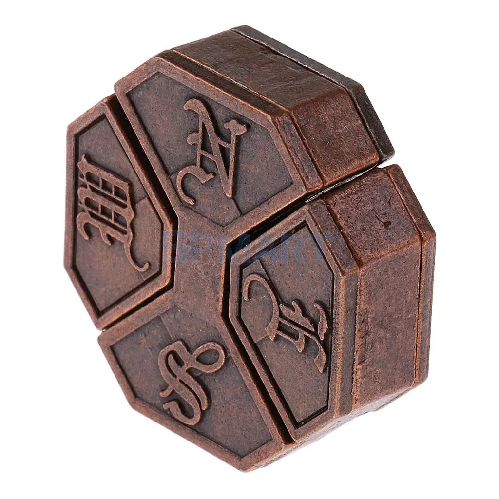 3pcs Vintage Metal Brain Teasers Set Classic Lock Puzzle IQ Training Toy for Kids