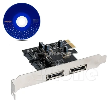 

2 SATA 2 eSATA 6 Gbps 3.0 to PCI-E Express Control Card Adapter 6Gbps Converter Z09 Drop ship