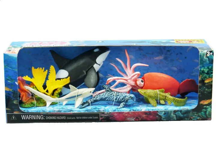 Морские животные игрушка модель подвижных суставов хорошее качество большой кит Акула Осьминог дельфины кальмары коралловые животные - Цвет: Presale