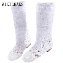 Primavera designer de ankle boots para mulheres sapatos botas feminina versão marca de luxo verão renda branca botas calçados casuais das mulheres 2018