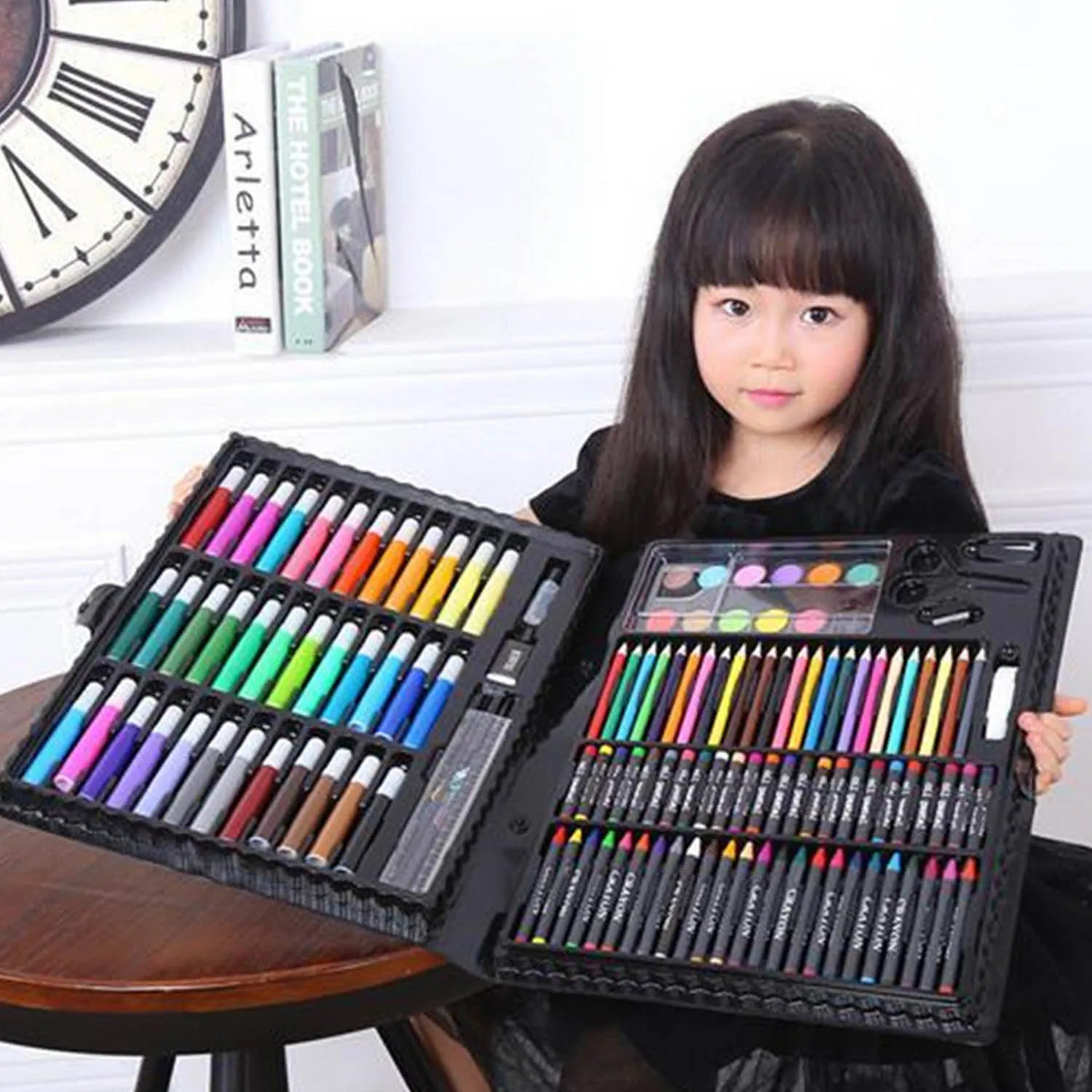 150pcs Children Kids Colored Pencil Painting Marker Pen Crayon Paint