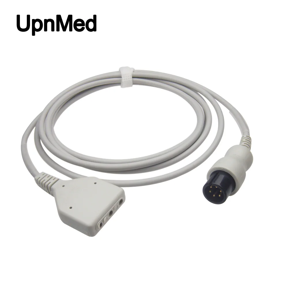 Совместимый с Mindray/Goldway/нормальный 6pin 3 свинцовый Din ECG кабель для багажника