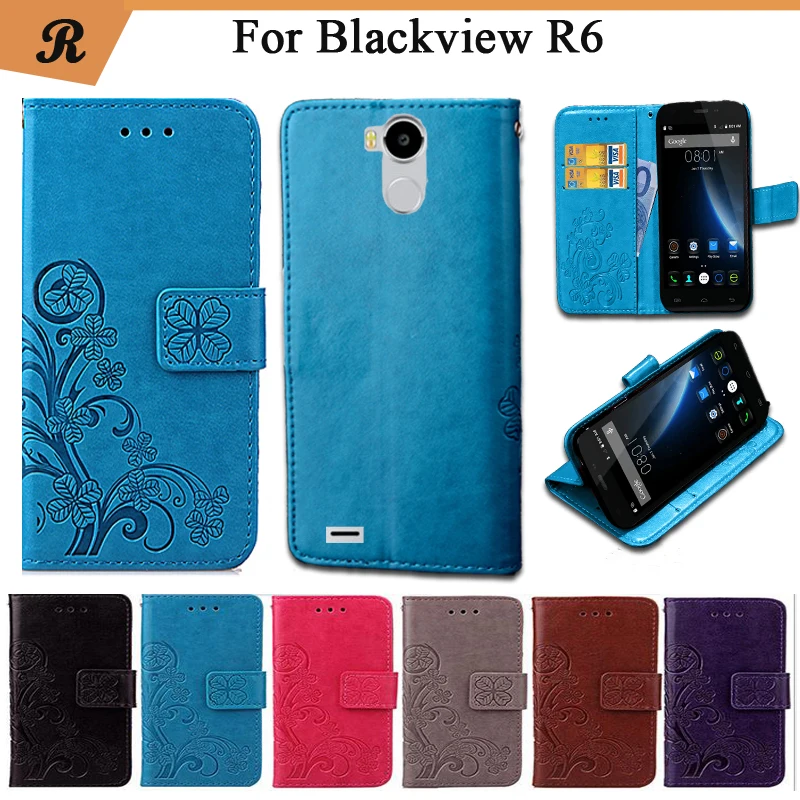 

For Blackview R6 Case Luxury PU Leatehr Embossing Magnetic Flip Cover Case For Blackview R6 With Strap