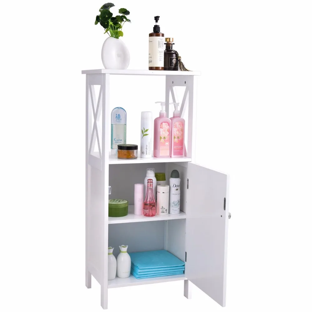Giantex Storage Floor Cabinet Bathroom Organizer Towels Giantex Storage Floor Cabinet Bathroom Organizer Towels Single Door Modern Furniture Hw57017 In Vanities From Home