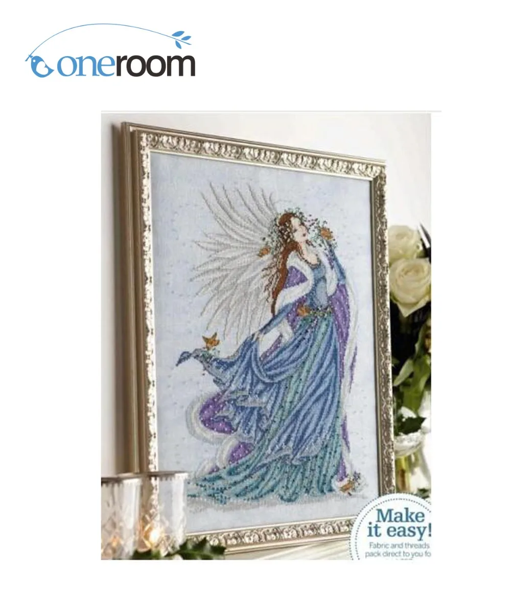 

4CT Christmas Angel Fairy Joan Elliott collection Cross Stitches Set 39x49cm CS-100WM DIY Needlework