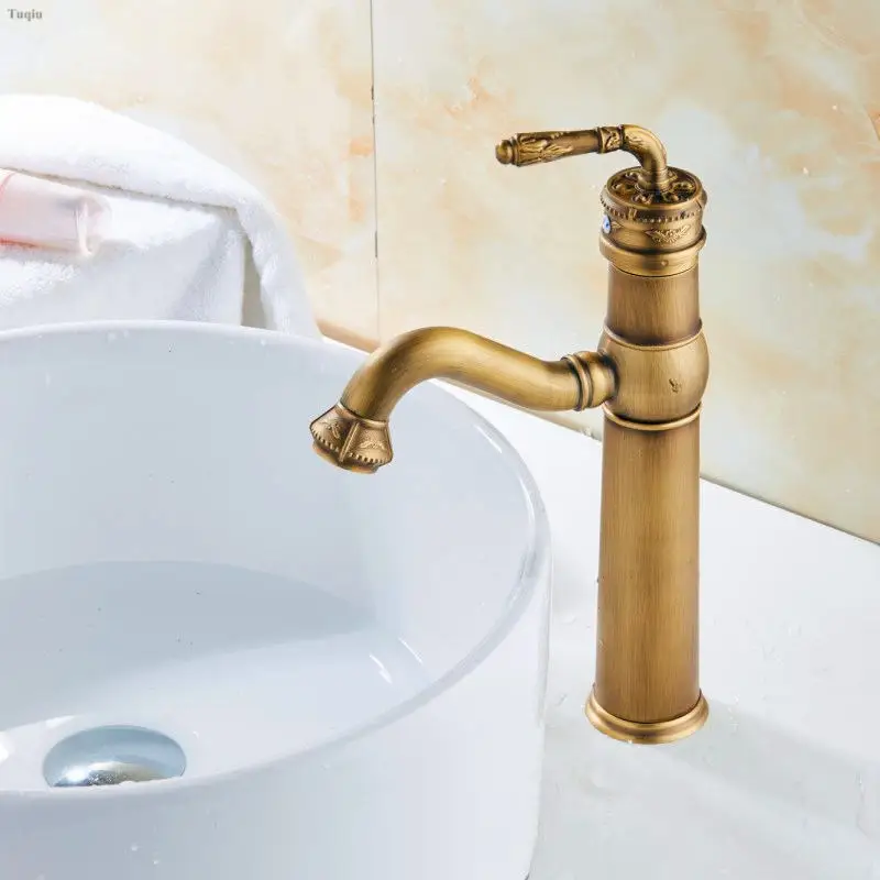 Free Shipping fashion high quality bronze finished single handle cold and hot bathroom basin faucet sink faucet