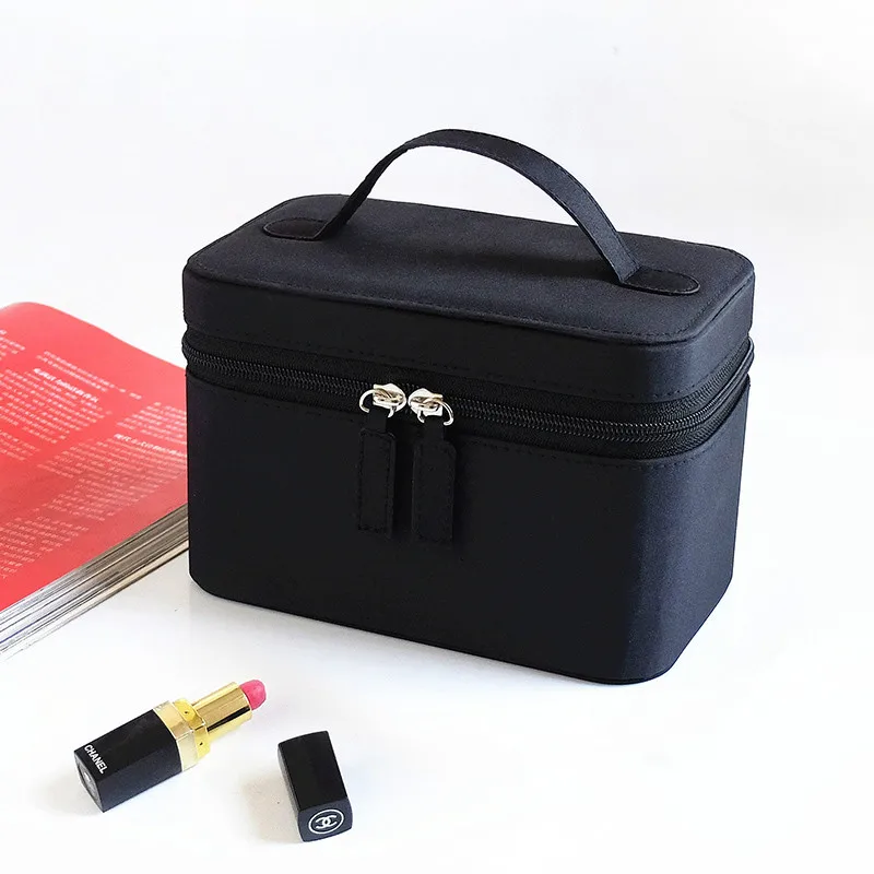 Cosmetic Bag Make up Bags Travel Makeup Bag Square Bow Striped Beauty