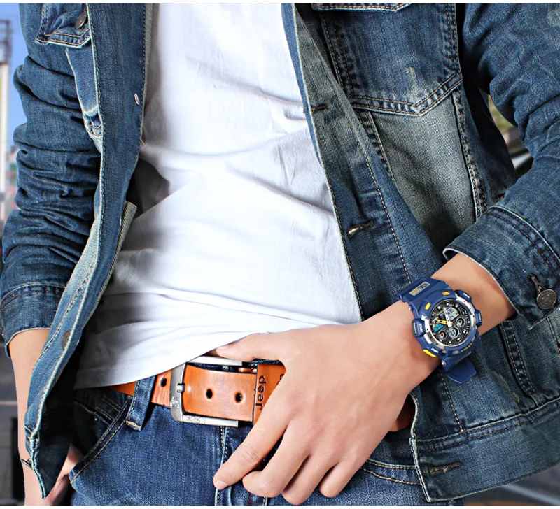 EPOZZ синхронный MOV мужские спортивные часы лучший бренд класса люкс Вес 76 г белый цифровой часы шок сопротивление Relogio Masculino мужские часы