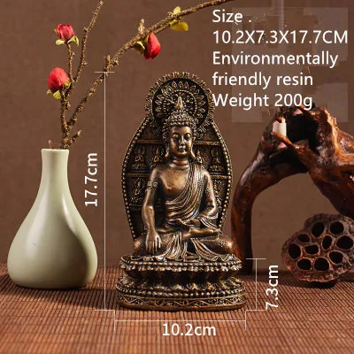 Southeast Asian Zen antique Buddha statues Chinese style living room sitting Buddha home decorations old tea table furnishings