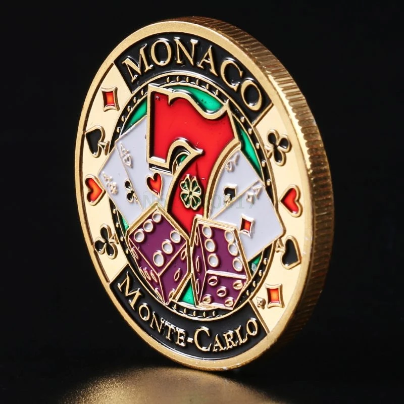 Казино Монако удачи фишки памятная монета позолоченный сувенир Art Collection