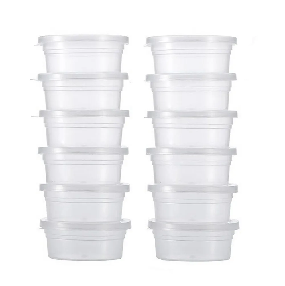 

2018 12 Pc Storage Cups Mini Slime Container Box Clear Plastic Foam Ball Storage Cup with Lids Small Beads Ball Holder Case#T2