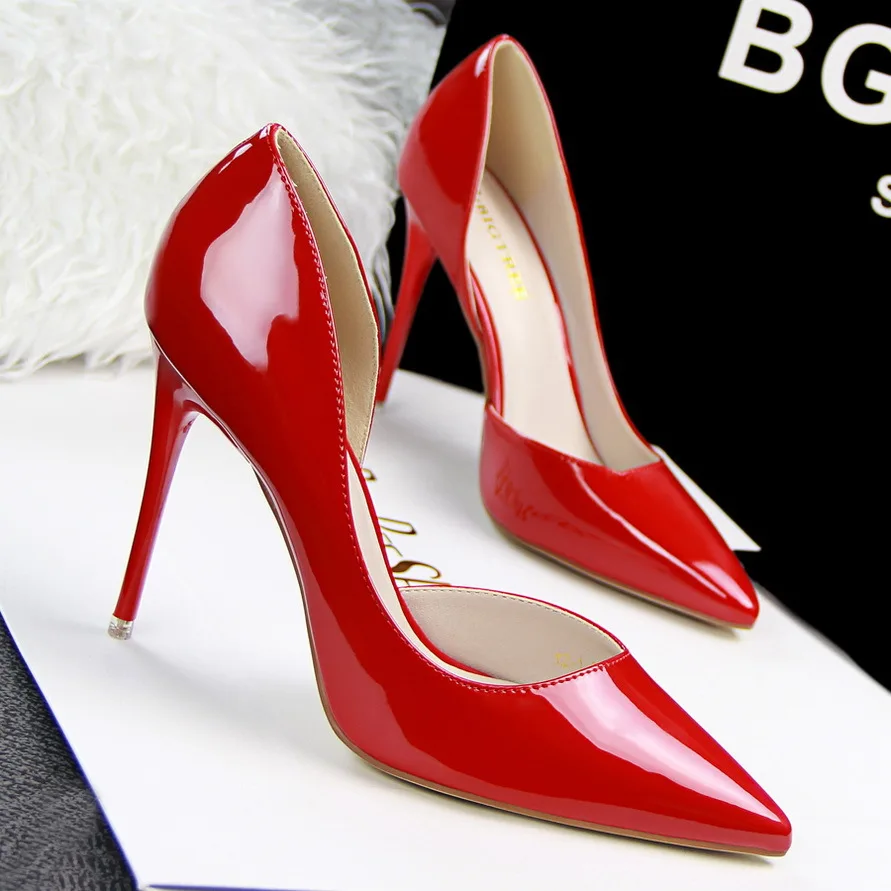 2015 New Sexy Fashion Thin High Heels font b Women b font Shoes PU Nightclub 10CM
