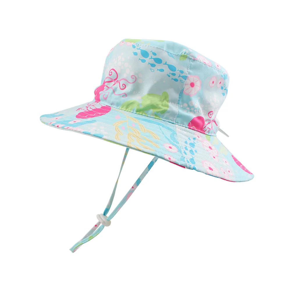 

Jellyfish Baby Girl Sun Hats Wide Brim Toddler Infant UV Protection Caps Adjustable Size Boy Basin Hat Summer Breathable Stay On
