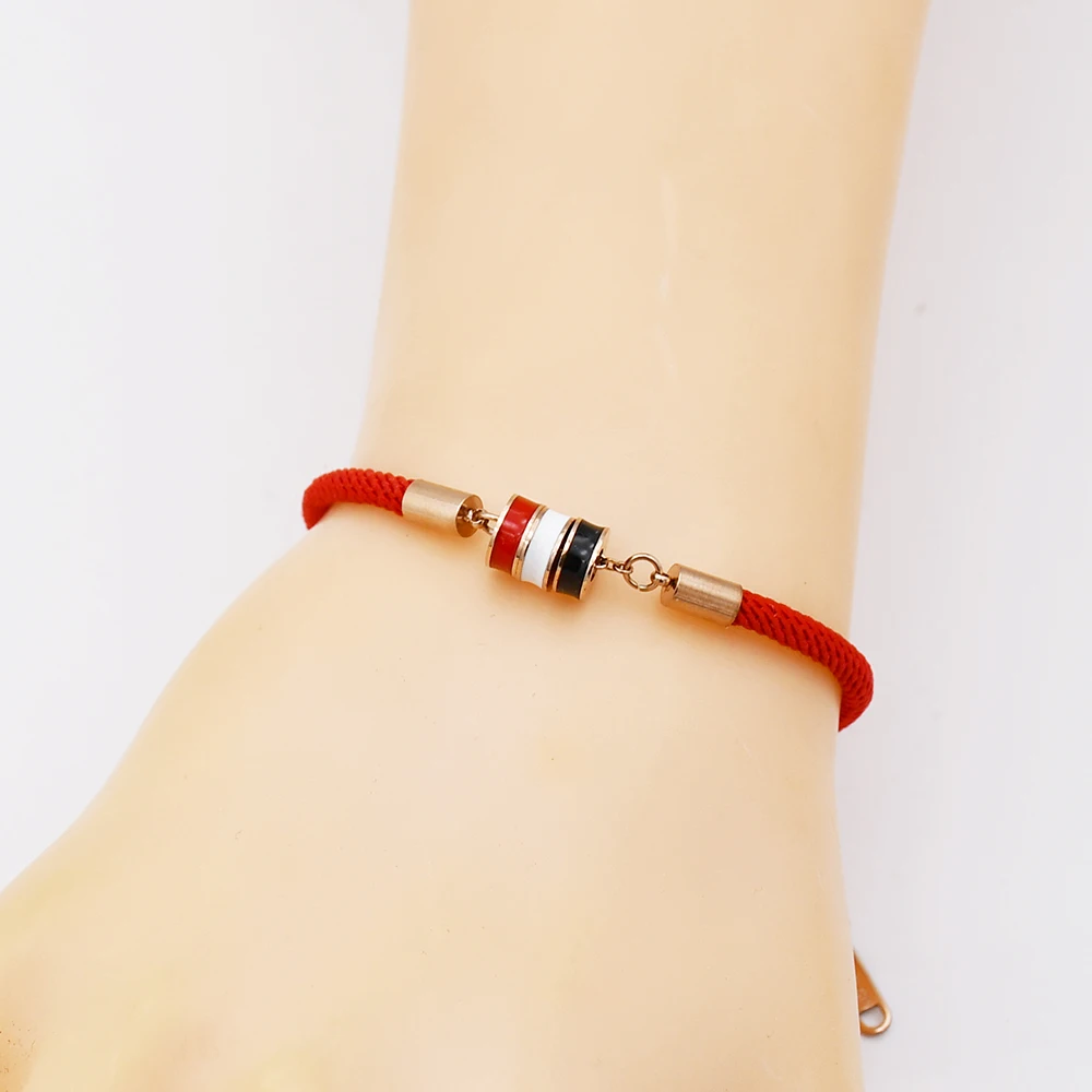 QLZBAO новые модные женские и мужские очаровательные браслеты из красной веревки трехслойные красные, белые и черные браслеты для женщин Pulseira ювелирные изделия