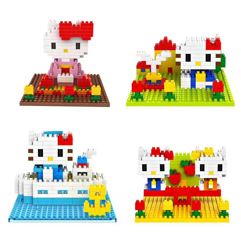 

LOZ Diamond Building Blocks Hello Kitty 4 Style Scenario Model Children Toys Christmas Gift Original Box