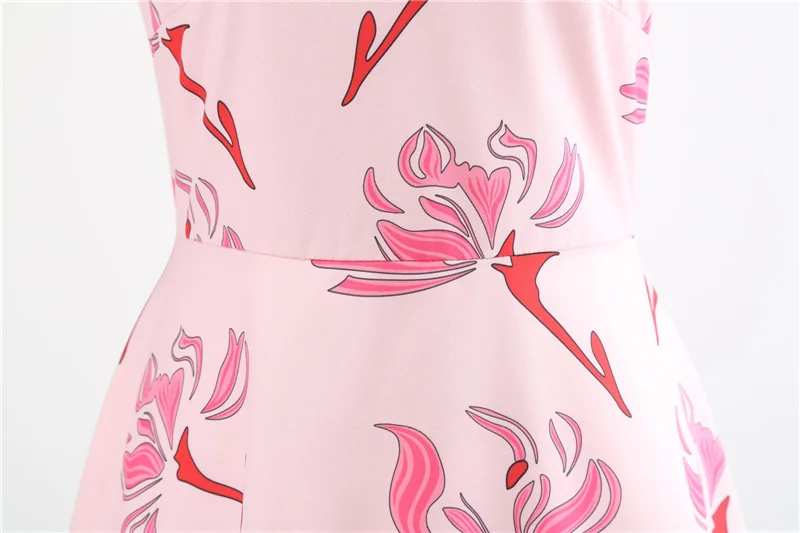 Kostlich 2018 New Arrival Women Big Swing Dress V-Neck Floral Print Dresses Summer Hepburn Vintage Dress Plus Size S-2XL  (10)