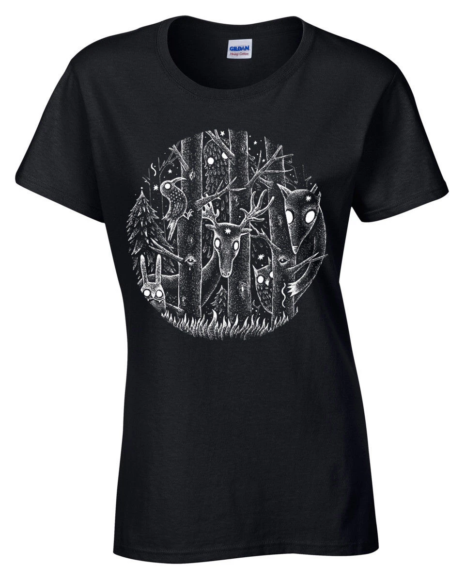 Dark Forest T Shirt Womens fantasy alice ladies goth tim burton magical  gothic|T-Shirts| - AliExpress