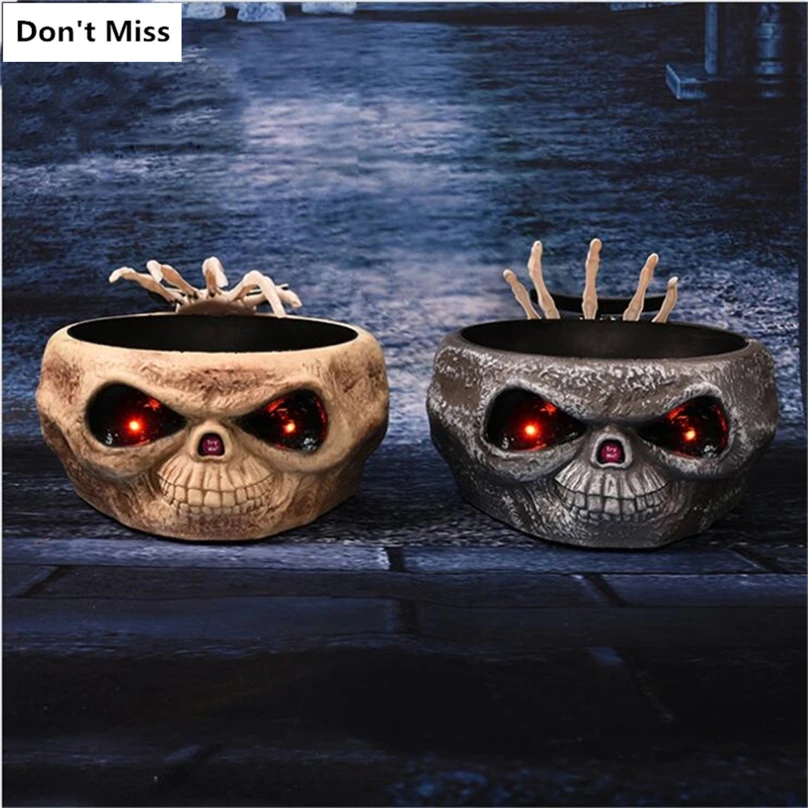 

Animated Skeleton Halloween Party Supplies Electric Moving Hand Horror Halloween Decoration Haunted House Fruit Candy Organizer