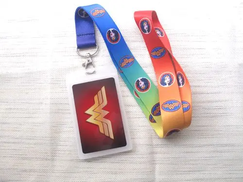 

New 1pcs wonder women Lanyard Key Chains Card Holders Bank Card Neck Strap Card Bus ID Holders TT-21