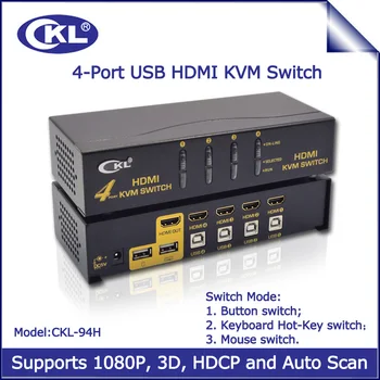 4 Порта Kvm-переключатель с USB и Автоматического Сканирования, 4 в 1 из Switcher для Монитора ПК Клавиатура Мышь Сервер Ноутбук DVR Mini PC CKL-94H