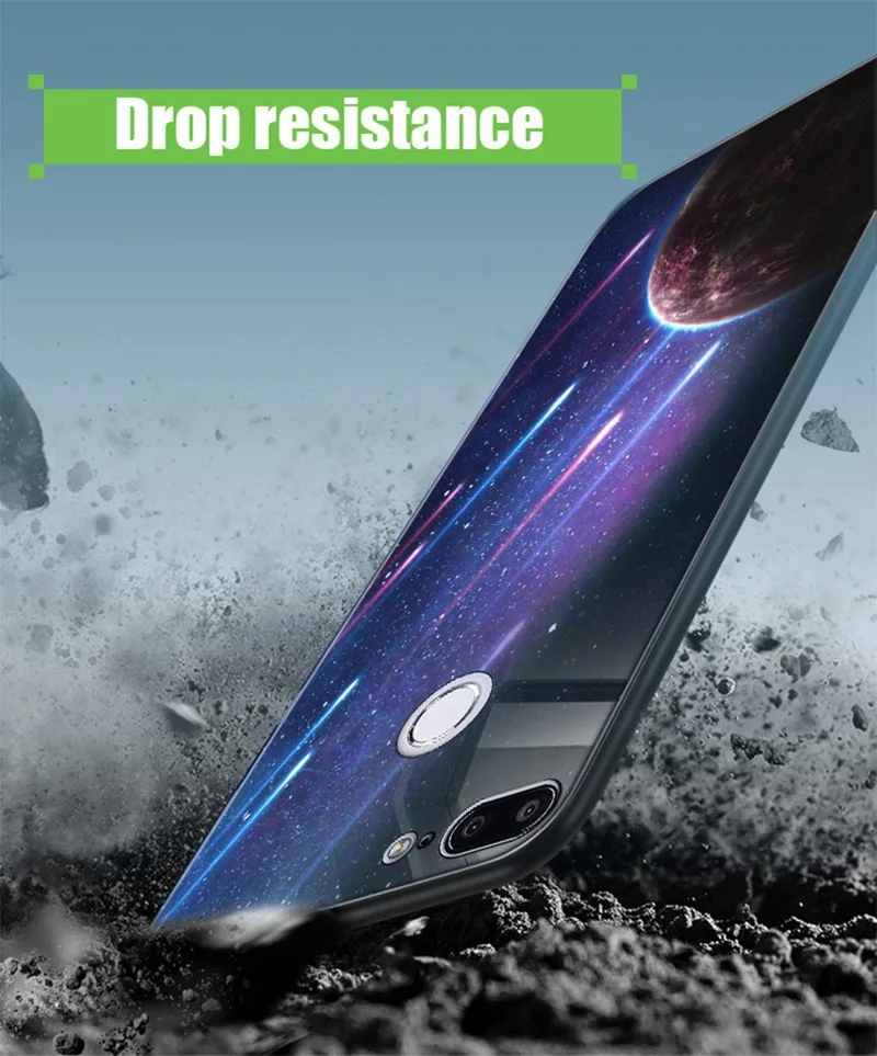 Hisomone Luminous Cover Case For Huawei Honor 7C 7A Luxury Glass Silicone Phone Case For Honor 7A 7C Pro Animal Space Back Cover