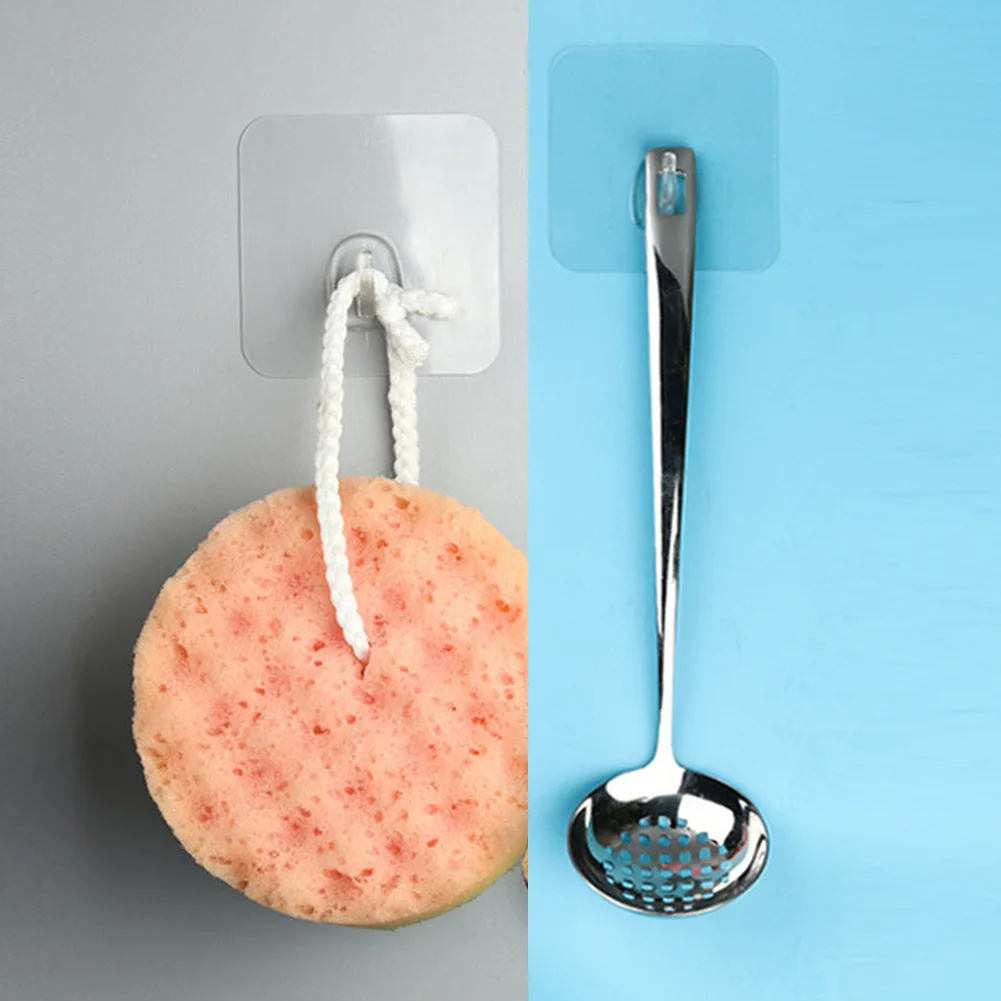 

10pcs/set Save Space Hanger Seamless Wall Mounted Square Organizer Adhesive Hook For Home Fashion Reusable Anti Skid Strong