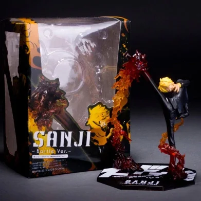 

1pcs 6.8inch 18cm One Piece Anime Black Leg Sanji Fire Battle Version Boxed PVC Action Figure Collectio Model Toys Free Shipping