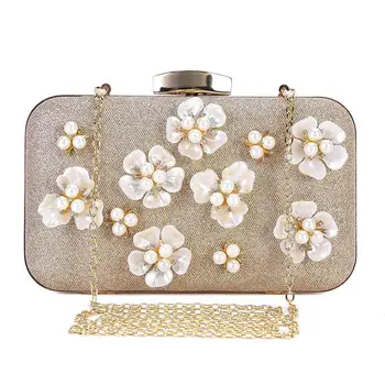 

Women's Floral Beaded Design Evening Clutch Bags Wedding Purse(apricot)