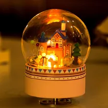 DIY Замок Стекло мяч ручной работы Мини Розовый Светодиодный светильник Assenbly мультфильм кукольный домик Мини Строительные наборы деревянный дом с мебелью игрушка