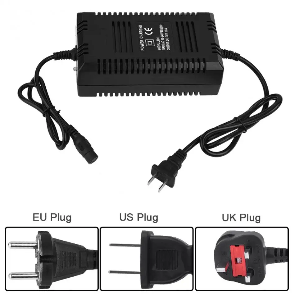 

36V Lead Acid Battery Charger Electric Scooter Bike Bicycle 3 Pin Male Connector