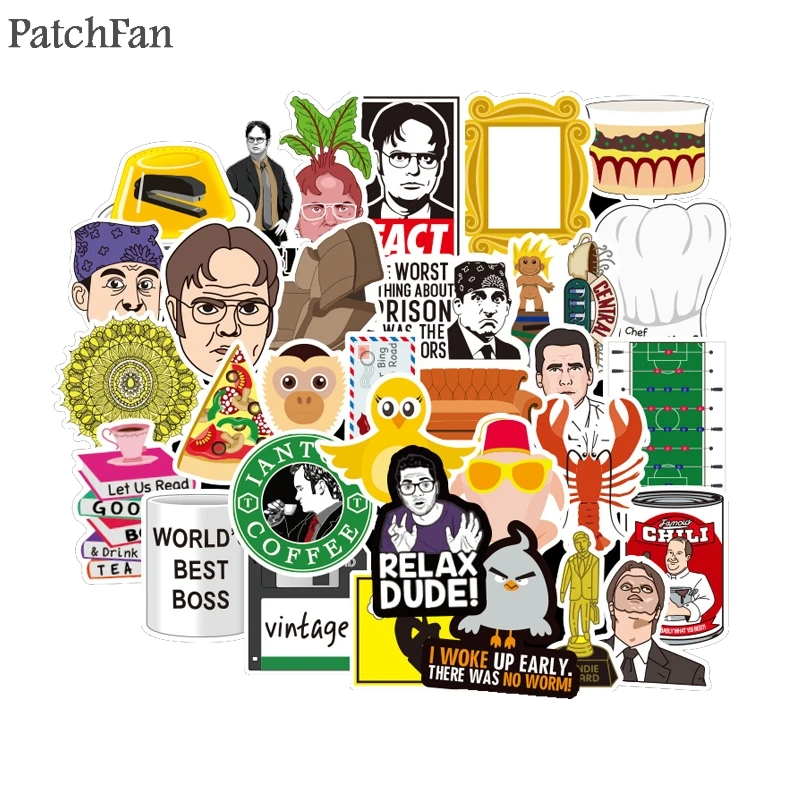 Patchfan 50 шт. офиса Дуайт Schrute ПВХ наклейки Набор сделай сам для дома украшения